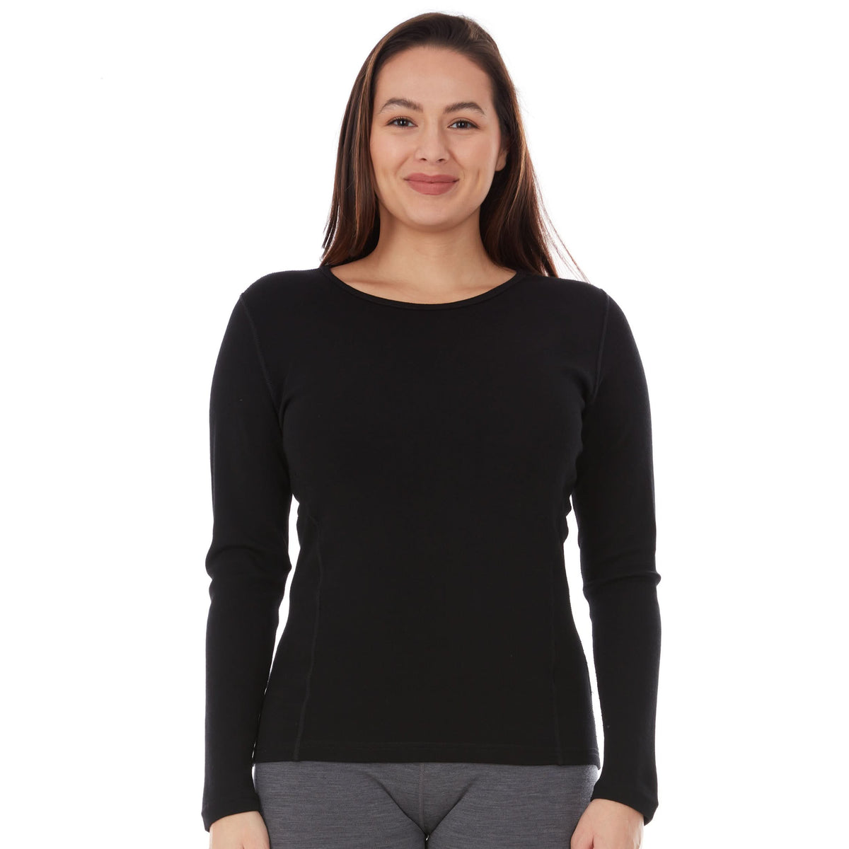 Midweight Women's Wool Crew Top - 100% Merino Wool