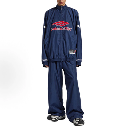 Balenciaga Navy Retro Logo Track Jacket