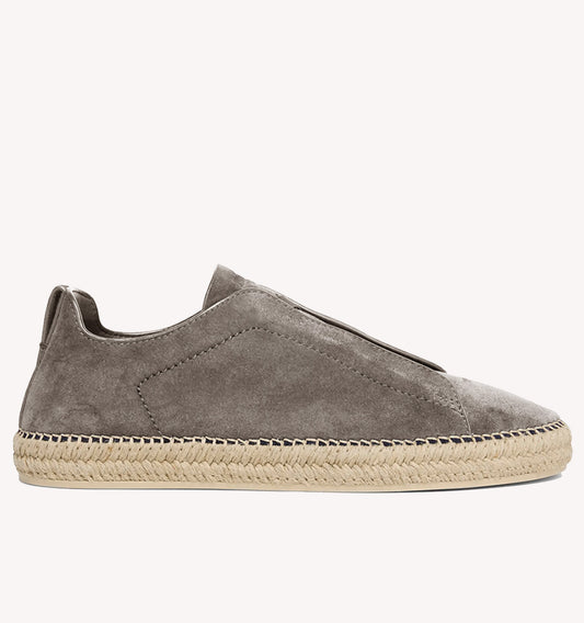 Zegna Espadrille Triple Stitch Sneaker in Stone